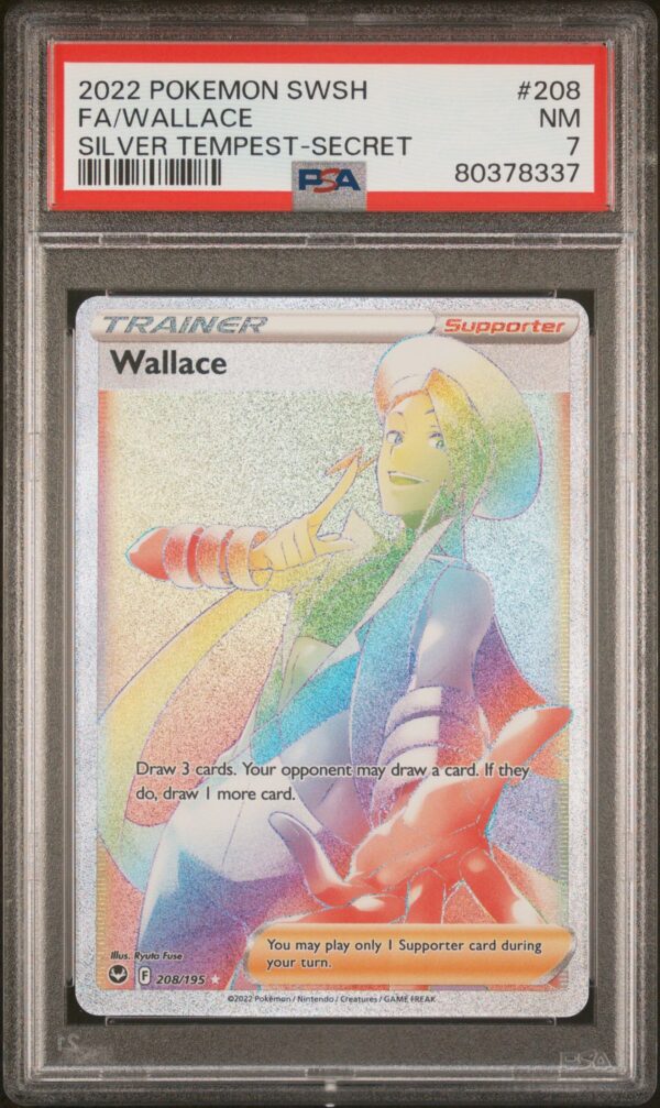 Sword & Shield Silver Tempest 208 Full Art/wallace Secret 2022 Pokemon Card PSA NEAR MINT 7