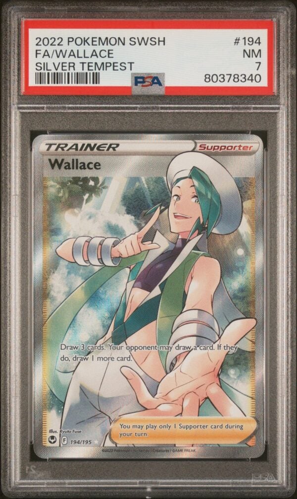 Sword & Shield Silver Tempest 194 Full Art/wallace 2022 Pokemon Card PSA NEAR MINT 7