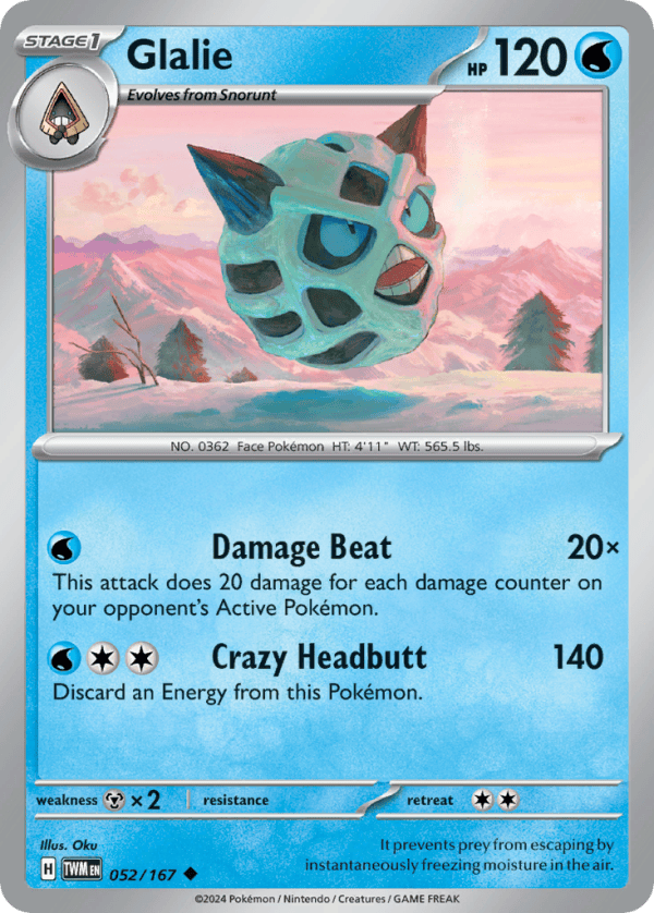 52/167 Glalie Uncommon Twilight Masquerade