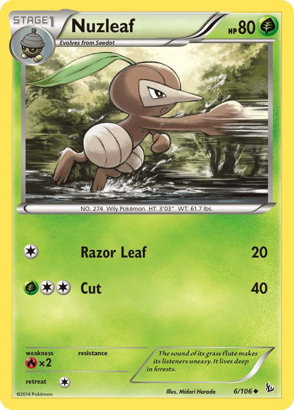 6/106 Nuzleaf Uncommon Flashfire