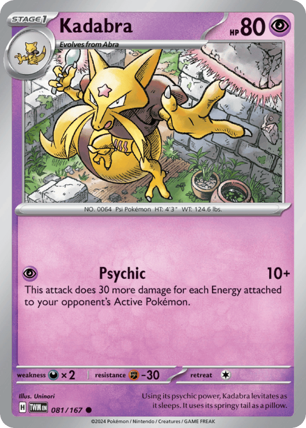 81/167 Kadabra Common Twilight Masquerade
