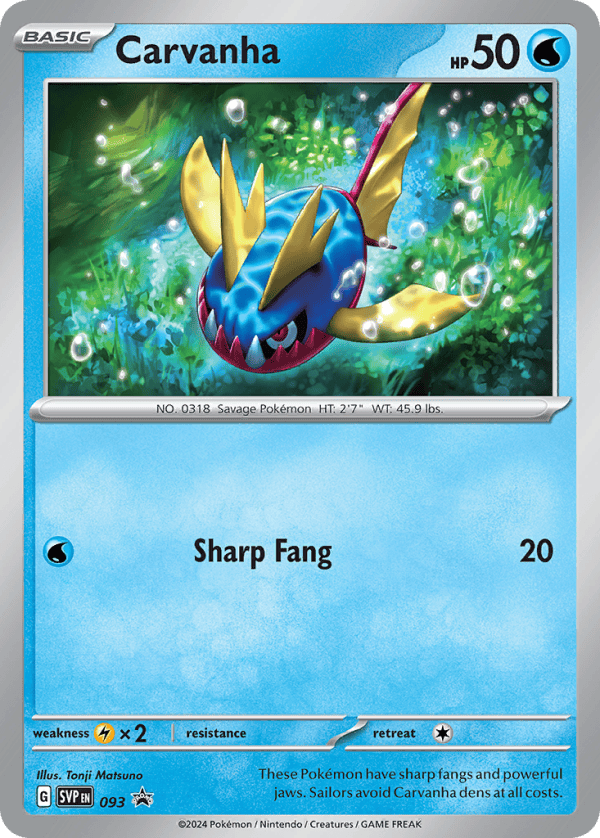 93/102 Carvanha Promo Scarlet & Violet Black Star Promos