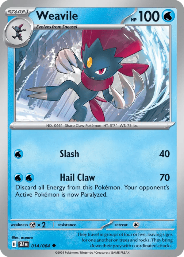 14/64 Weavile Uncommon Shrouded Fable