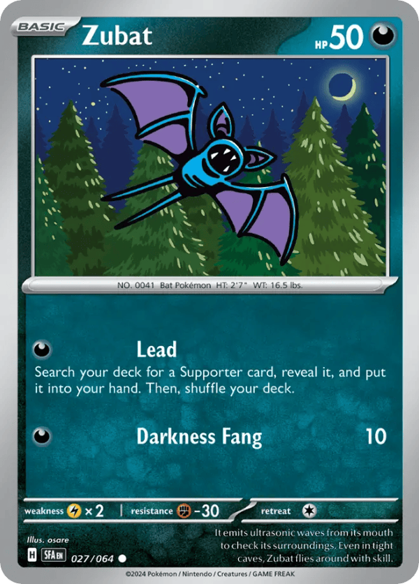 27/64 Zubat Common Shrouded Fable
