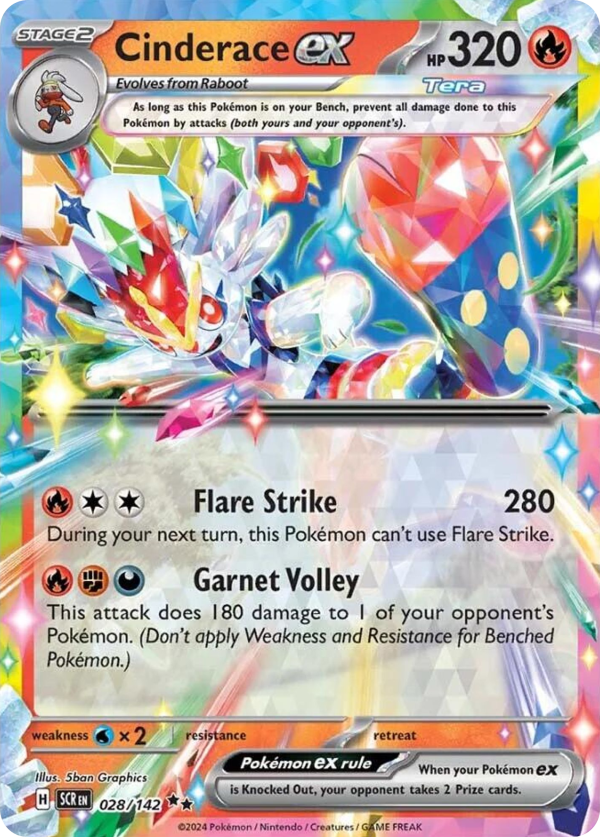 28/142 Cinderace ex Double Rare Stellar Crown