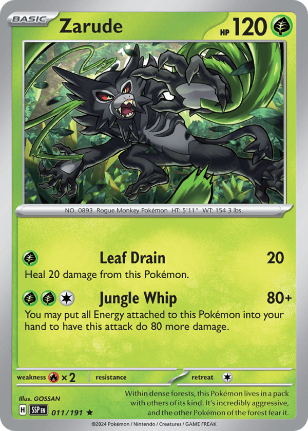 11/191 Zarude Rare Surging Sparks