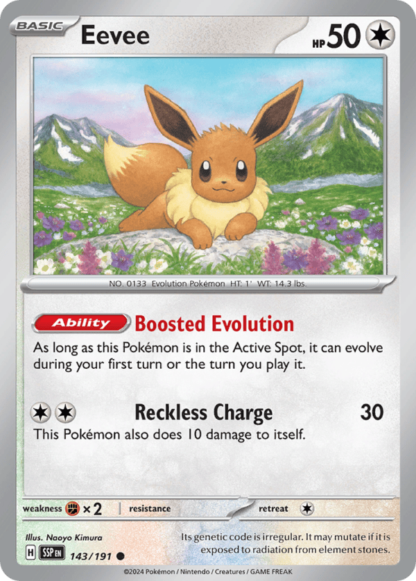 143/191 Eevee Common Surging Sparks