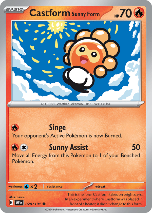 20/191 Castform Sunny Form Common Surging Sparks