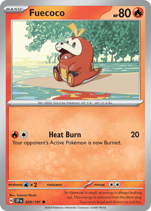 29/191 Fuecoco Common Surging Sparks