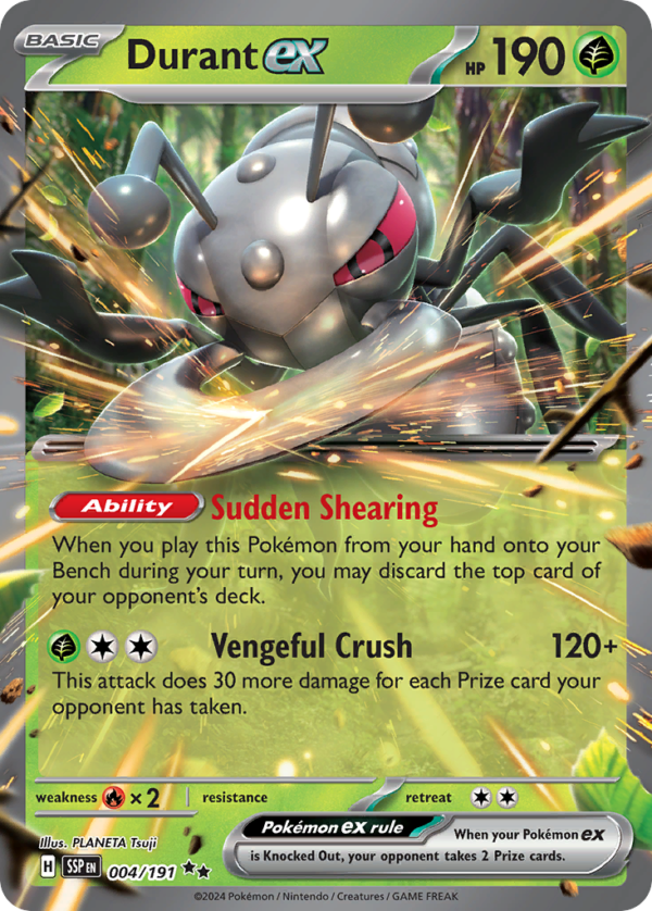 4/191 Durant ex Double Rare Surging Sparks