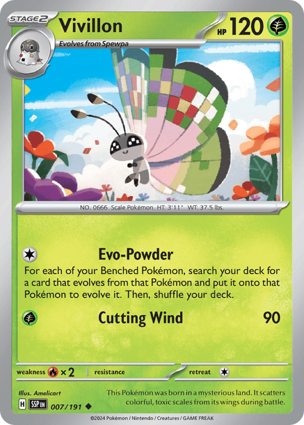 7/191 Vivillon Uncommon Surging Sparks