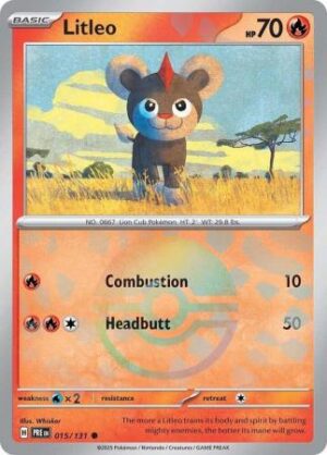 15/131 Litleo Common Prismatic Evolutions Poke Ball Holo