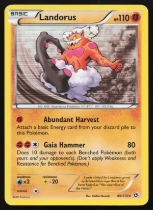 85 Landorus Rare Holo Legendary Treasures Near Mint