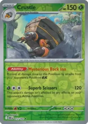 12/182 Crustle Rare Destined Rivals Reverse Holo
