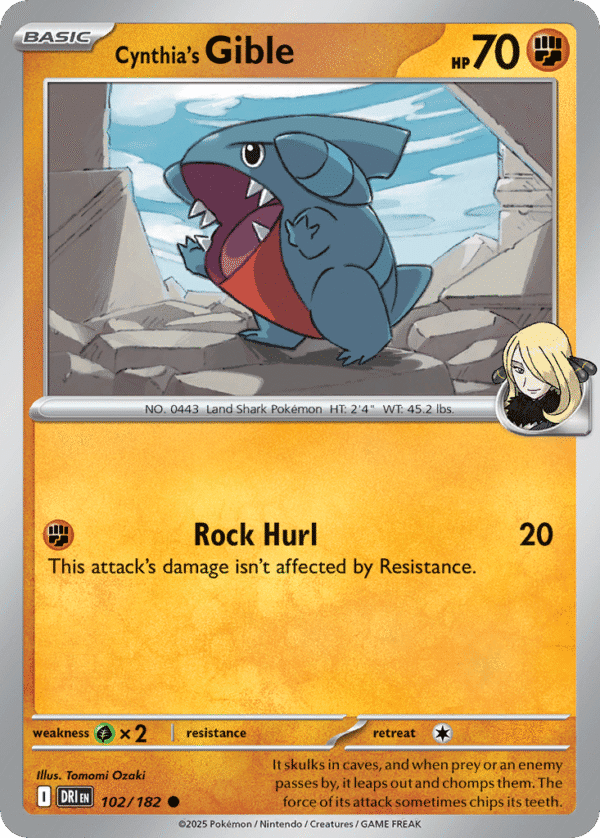 102/182 Cynthia's Gible Common Destined Rivals