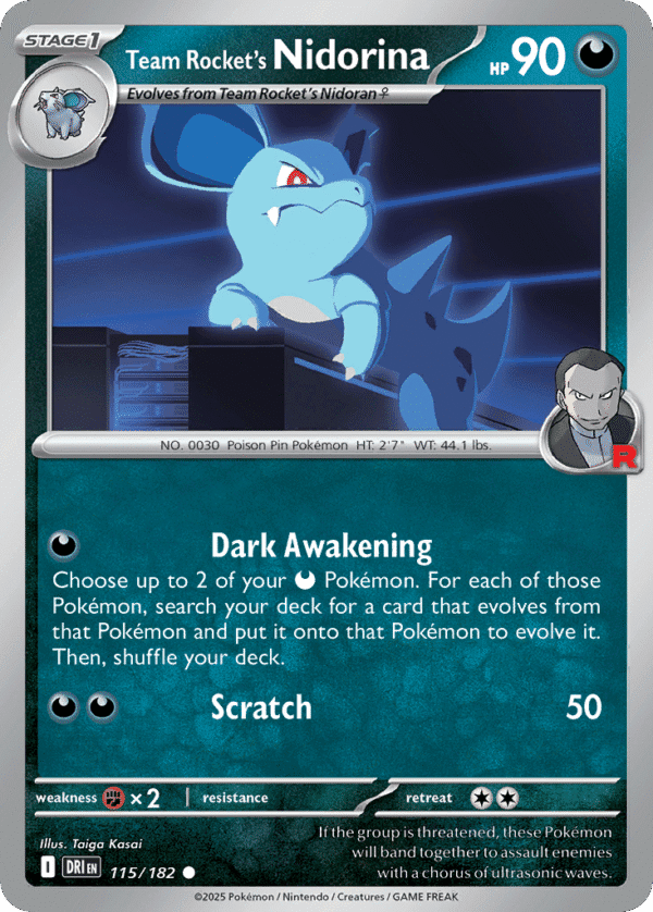 115/182 Team Rocket's Nidorina Common Destined Rivals