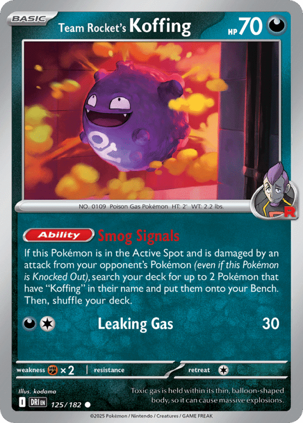 125/182 Team Rocket's Koffing Common Destined Rivals