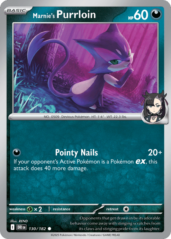 130/182 Marnie's Purrloin Common Destined Rivals