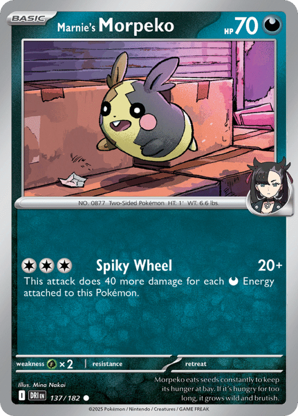 137/182 Marnie's Morpeko Common Destined Rivals