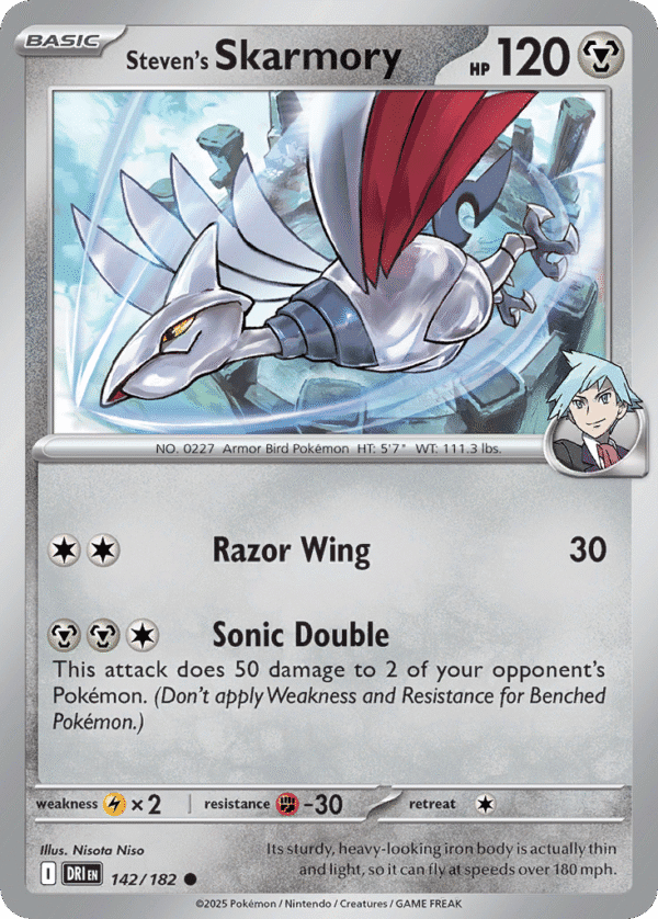 142/182 Steven's Skarmory Common Destined Rivals