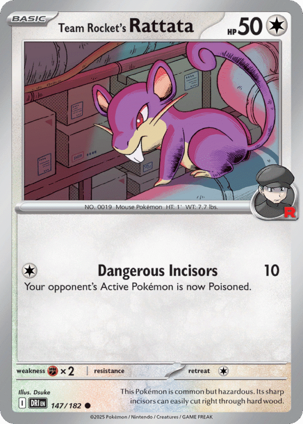147/182 Team Rocket's Rattata Common Destined Rivals