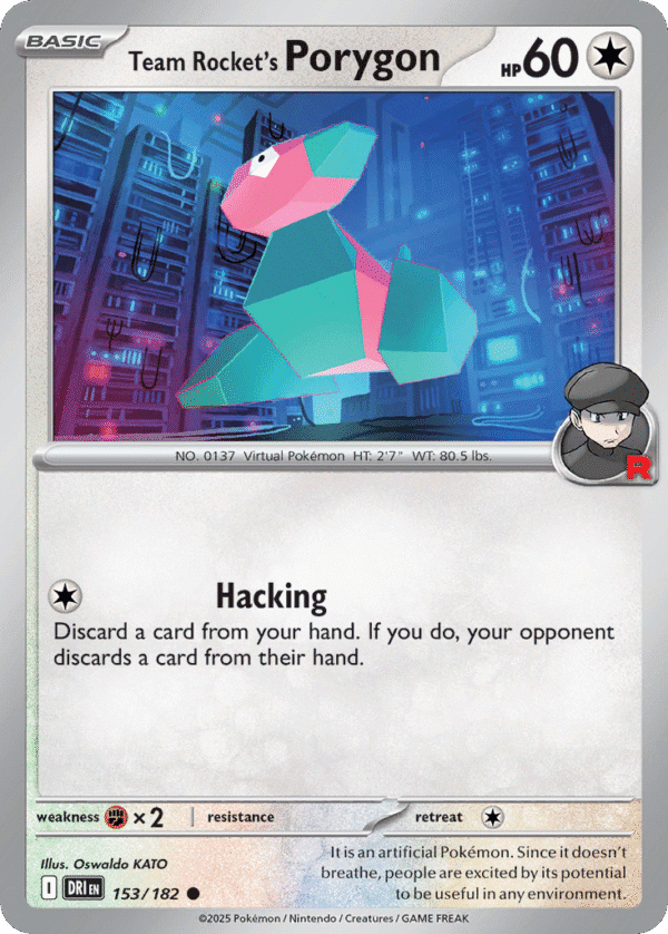 153/182 Team Rocket's Porygon Common Destined Rivals