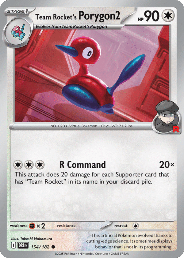 154/182 Team Rocket's Porygon2 Common Destined Rivals