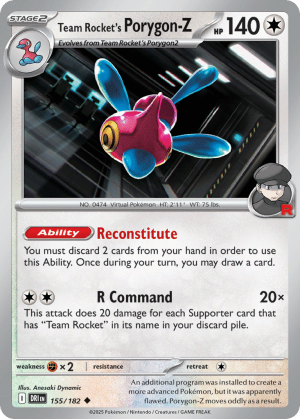 155/182 Team Rocket's Porygon-Z Uncommon Destined Rivals