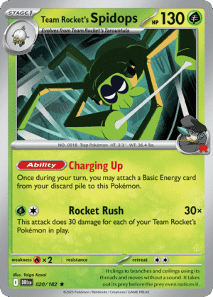 20/182 Team Rocket's Spidops Rare Destined Rivals