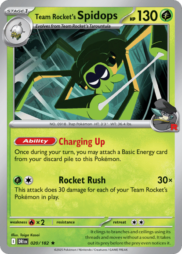 20/182 Team Rocket's Spidops Rare Destined Rivals