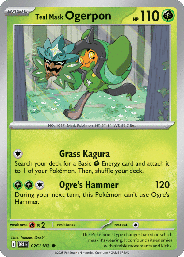 26/182 Teal Mask Ogerpon Uncommon Destined Rivals