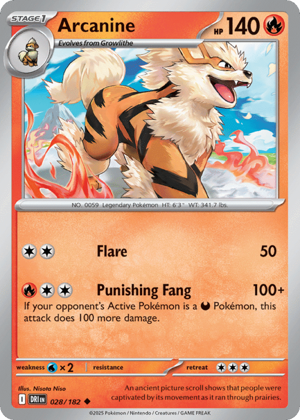 28/182 Arcanine Uncommon Destined Rivals