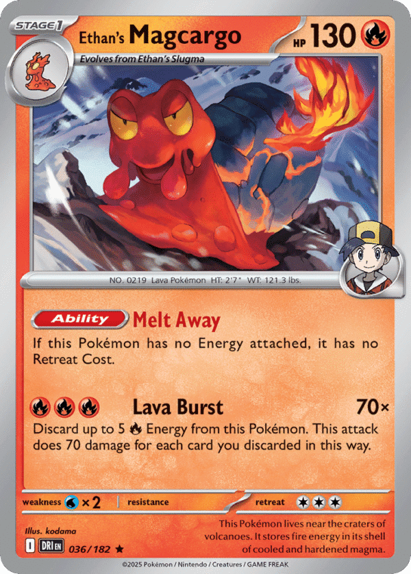 36/182 Ethan's Magcargo Rare Destined Rivals