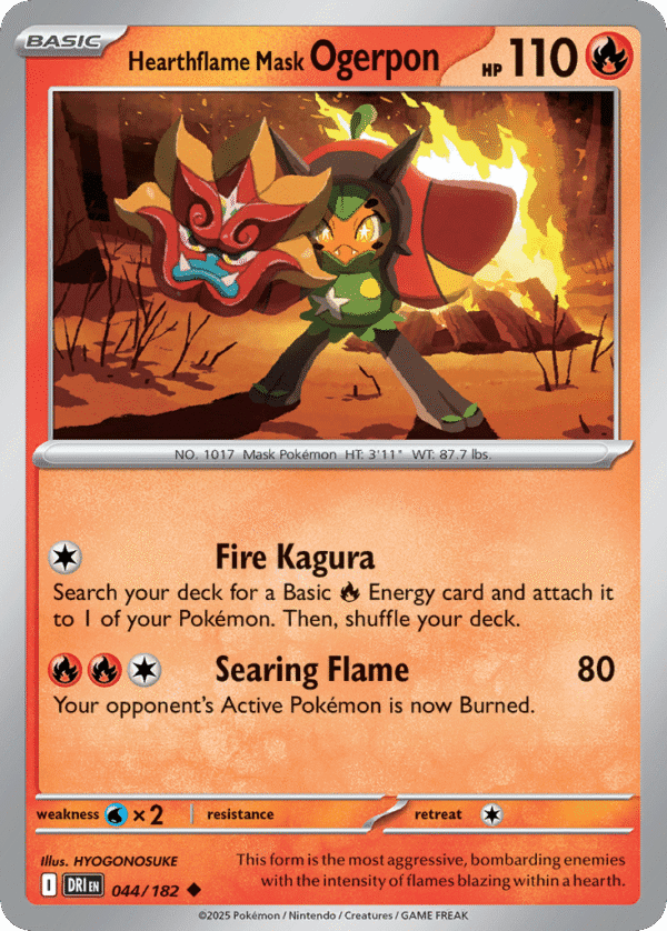 44/182 Hearthflame Mask Ogerpon Uncommon Destined Rivals