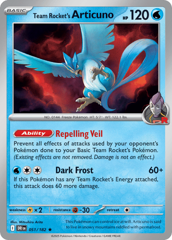 51/182 Team Rocket's Articuno Rare Destined Rivals