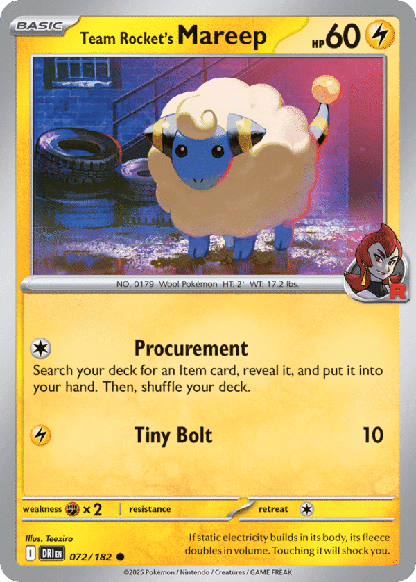 72/182 Team Rocket's Mareep Common Destined Rivals