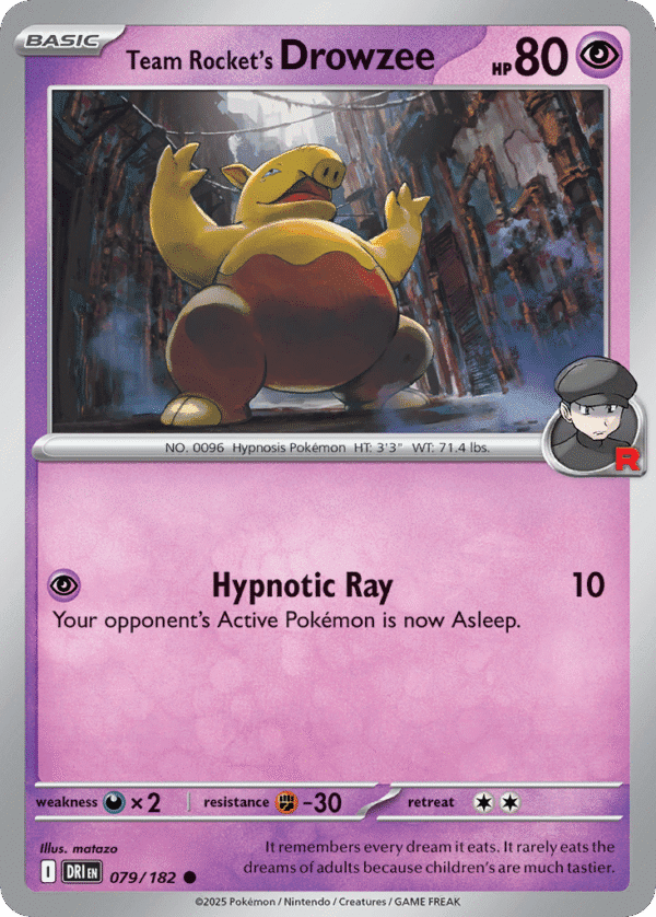 79/182 Team Rocket's Drowzee Common Destined Rivals