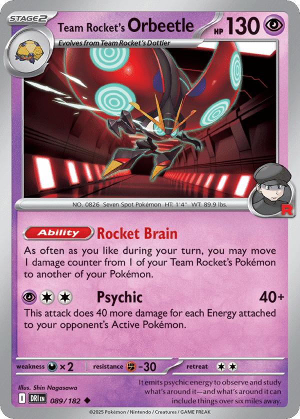 89/182 Team Rocket's Orbeetle Uncommon Destined Rivals