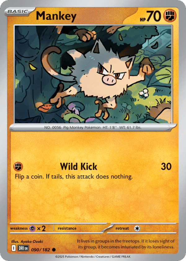 90/182 Mankey Common Destined Rivals