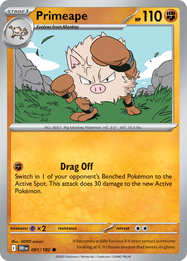 91/182 Primeape Common Destined Rivals