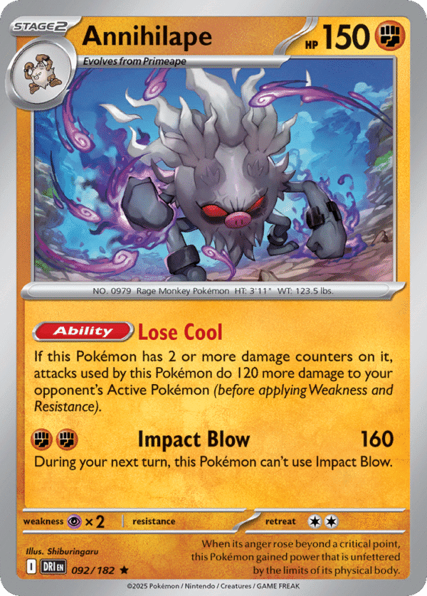 92/182 Annihilape Rare Destined Rivals