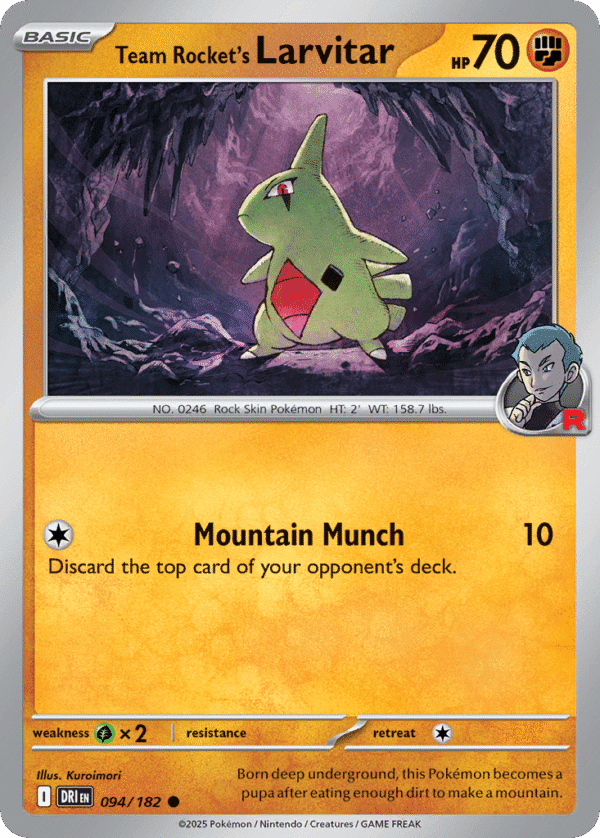 94/182 Team Rocket's Larvitar Common Destined Rivals