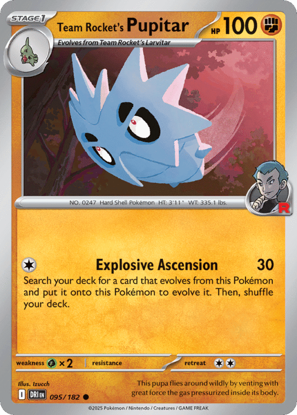 95/182 Team Rocket's Pupitar Common Destined Rivals