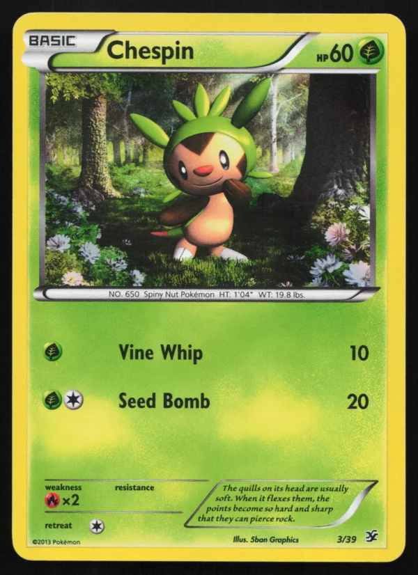 3 Chespin None Kalos Starter Set Lightly Played