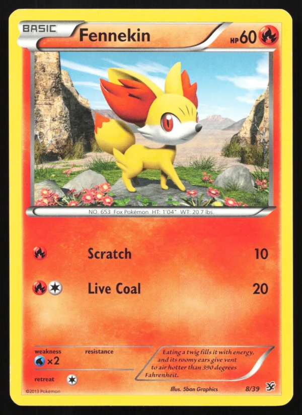 8 Fennekin None Kalos Starter Set Lightly Played