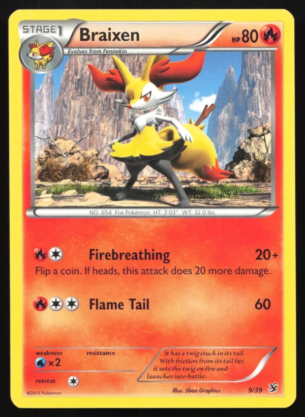 9 Braixen None Kalos Starter Set Near Mint