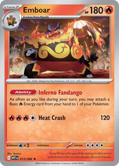 13/86 Emboar Rare White Flare