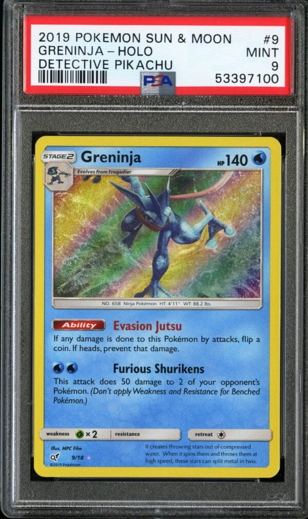 Greninja - Holo Detective Pikachu #9 Mint 9 2019 Pokemon Sun & Moon PSA