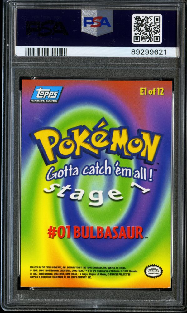 Bulbasaur #1 Movie Edition Mint 9 1999 Topps Pokemon PSA - Image 2