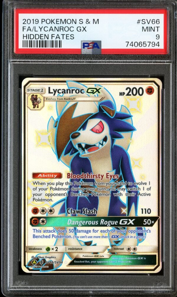 Fa/Lycanroc Gx 74065794 Hidden Fates 2019 Pokemon S & M Mint 9